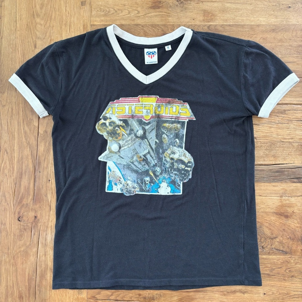 Junkfood Asteroids Game Gen X Tee SZ M